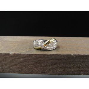 Size 6 Sterling Silver Evelynn & Richard Diamond Name Band Ring Vintage